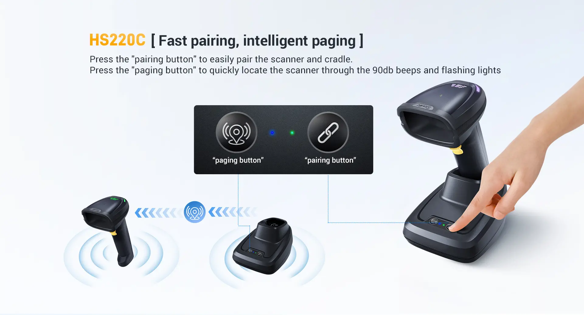 HS220C Area-imaging Wireless Barcode Scanner feature 6